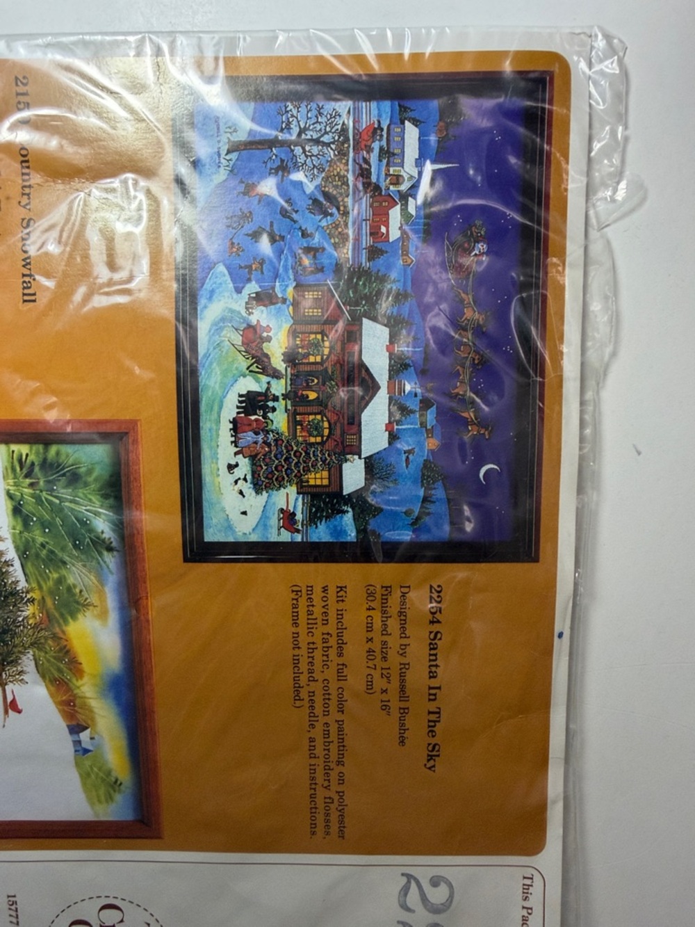 Santa In The Sky Holiday Print Needlework kit